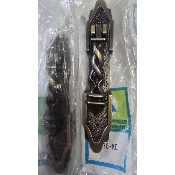 6 AMEROCK Vintage Antique Brass Pendant Pull with Backplate BP-276-AE - Picture 2 of 5